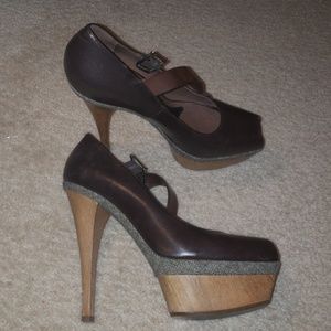 Marni brown peep sexy azz platform stilettos